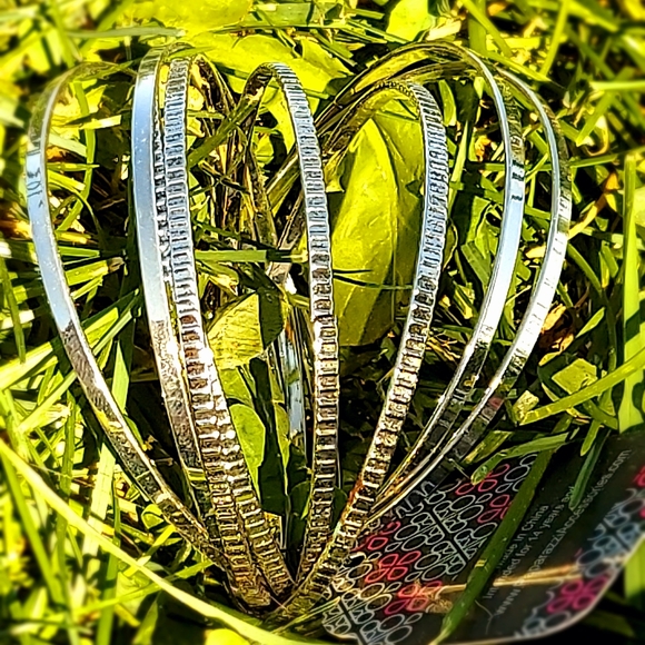 Stack of Silver bracelets buy 3 get 10% off - Picture 2 of 2